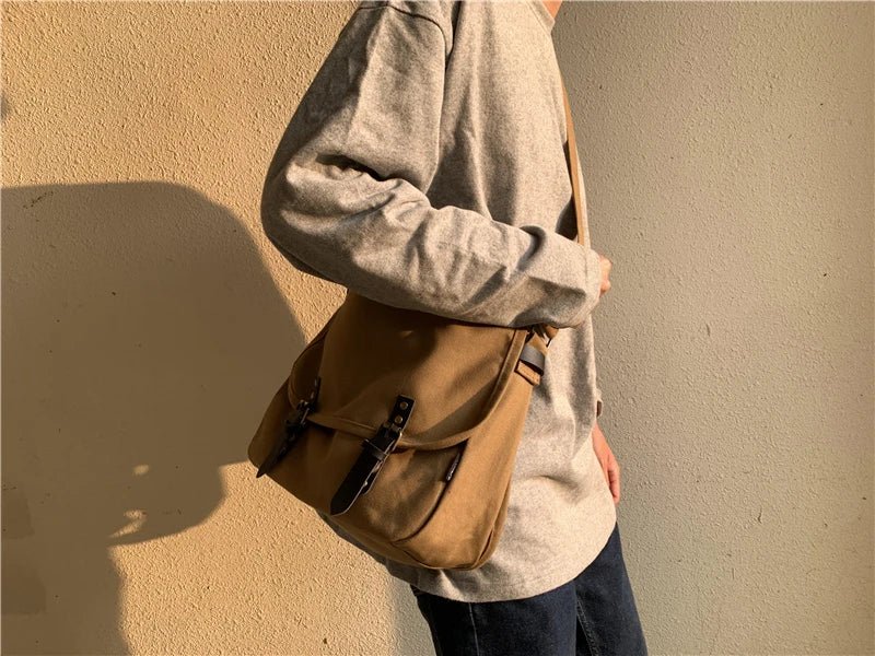 Causal Men‘s Bag Flap Buckle Shoulder Men Bag Japanese Teenager School Sling Man Streetwear Men Travel Cross Bags for Men - My Web Bazaar