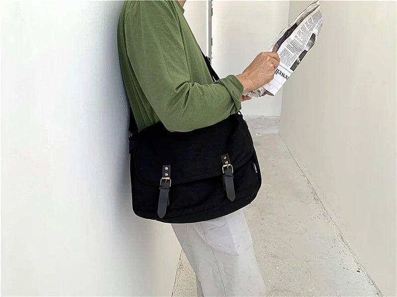 Causal Men‘s Bag Flap Buckle Shoulder Men Bag Japanese Teenager School Sling Man Streetwear Men Travel Cross Bags for Men - My Web Bazaar