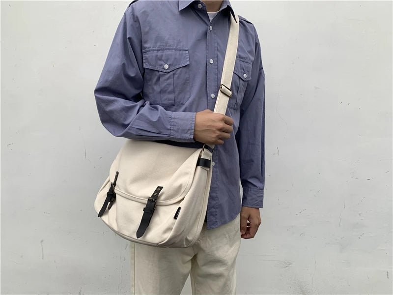 Causal Men‘s Bag Flap Buckle Shoulder Men Bag Japanese Teenager School Sling Man Streetwear Men Travel Cross Bags for Men - My Web Bazaar