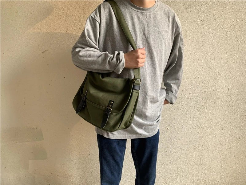 Causal Men‘s Bag Flap Buckle Shoulder Men Bag Japanese Teenager School Sling Man Streetwear Men Travel Cross Bags for Men - My Web Bazaar