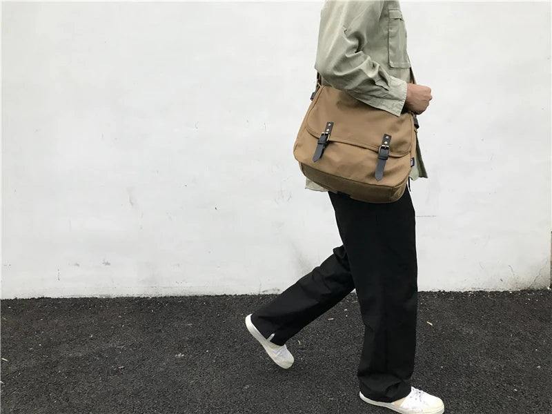 Causal Men‘s Bag Flap Buckle Shoulder Men Bag Japanese Teenager School Sling Man Streetwear Men Travel Cross Bags for Men - My Web Bazaar