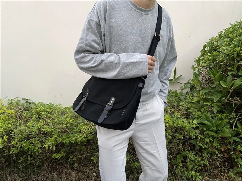 Causal Men‘s Bag Flap Buckle Shoulder Men Bag Japanese Teenager School Sling Man Streetwear Men Travel Cross Bags for Men - My Web Bazaar