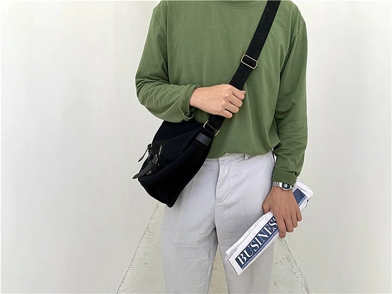Causal Men‘s Bag Flap Buckle Shoulder Men Bag Japanese Teenager School Sling Man Streetwear Men Travel Cross Bags for Men - My Web Bazaar