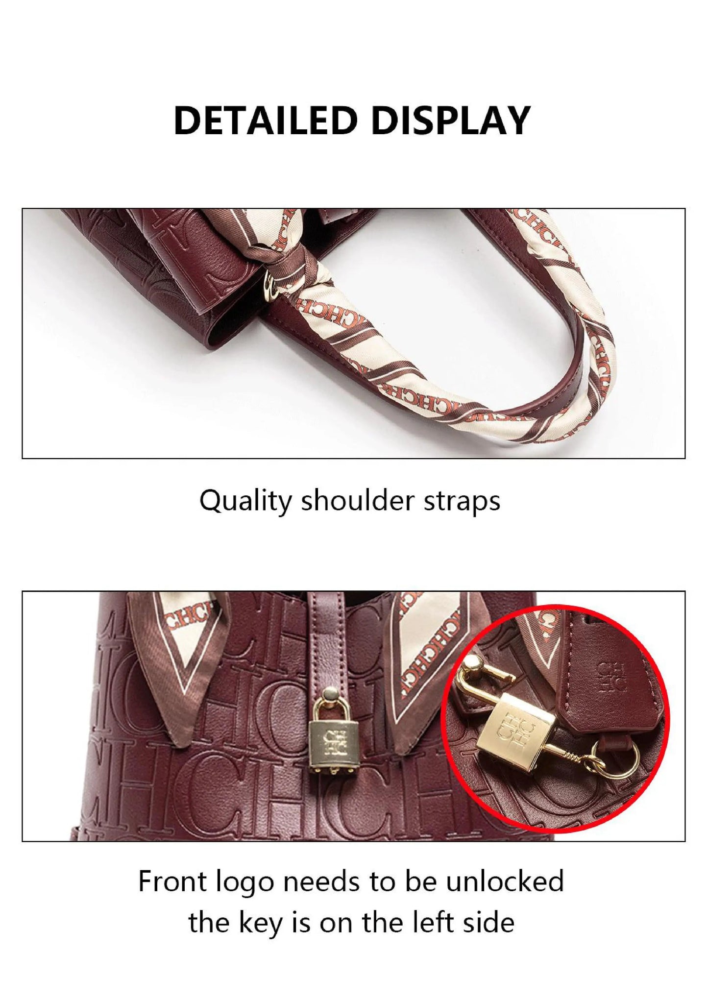 CH Women's Vintage PU Leather Shoulder Bag | Large Capacity Crossbody - My Web Bazaar