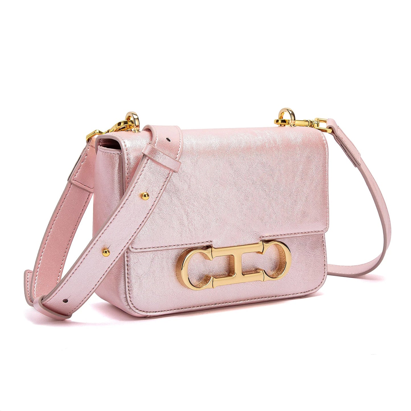 CHCH Women's Saddle Bag | Stylish Crossbody with Metal Texture - My Web Bazaar