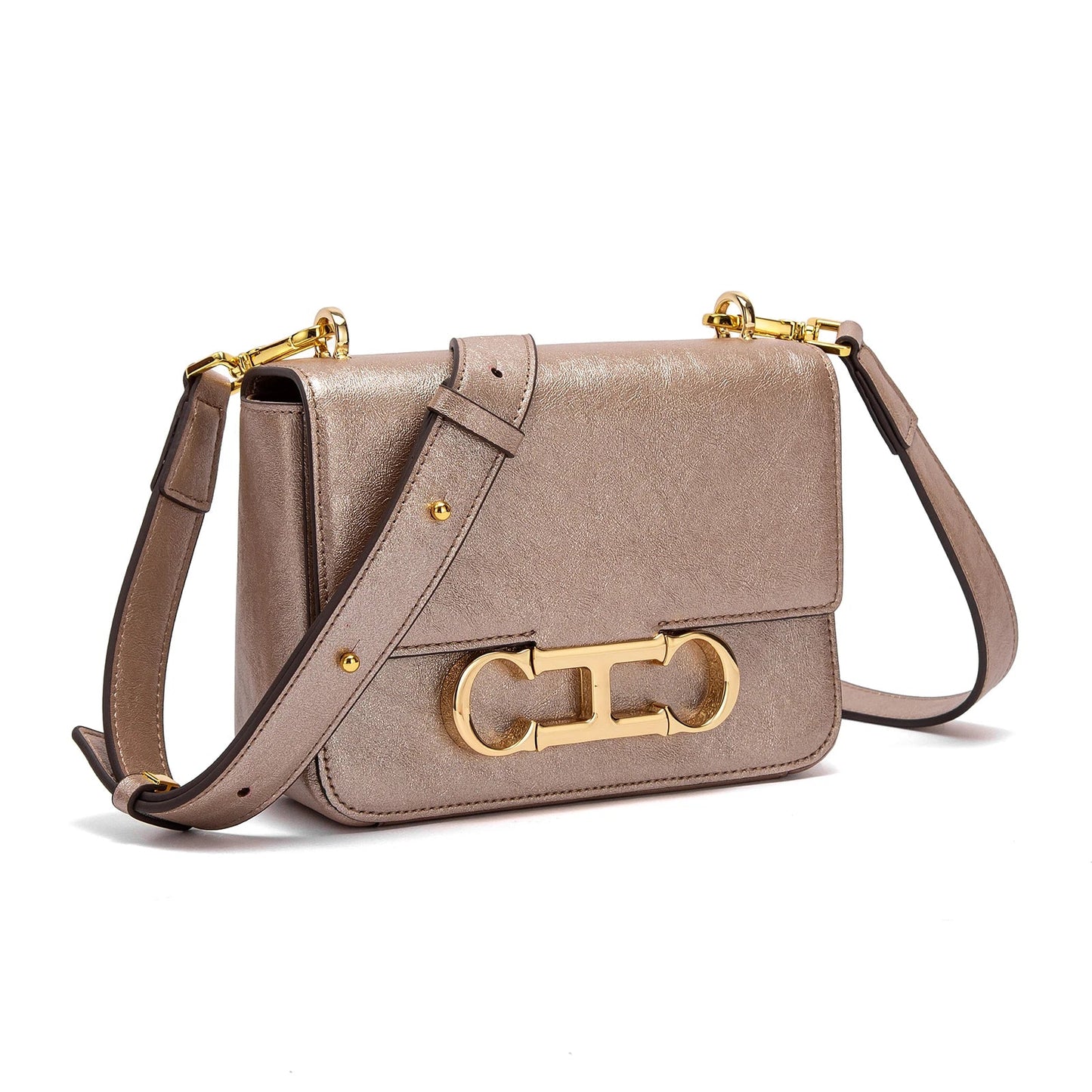 CHCH Women's Saddle Bag | Stylish Crossbody with Metal Texture - My Web Bazaar