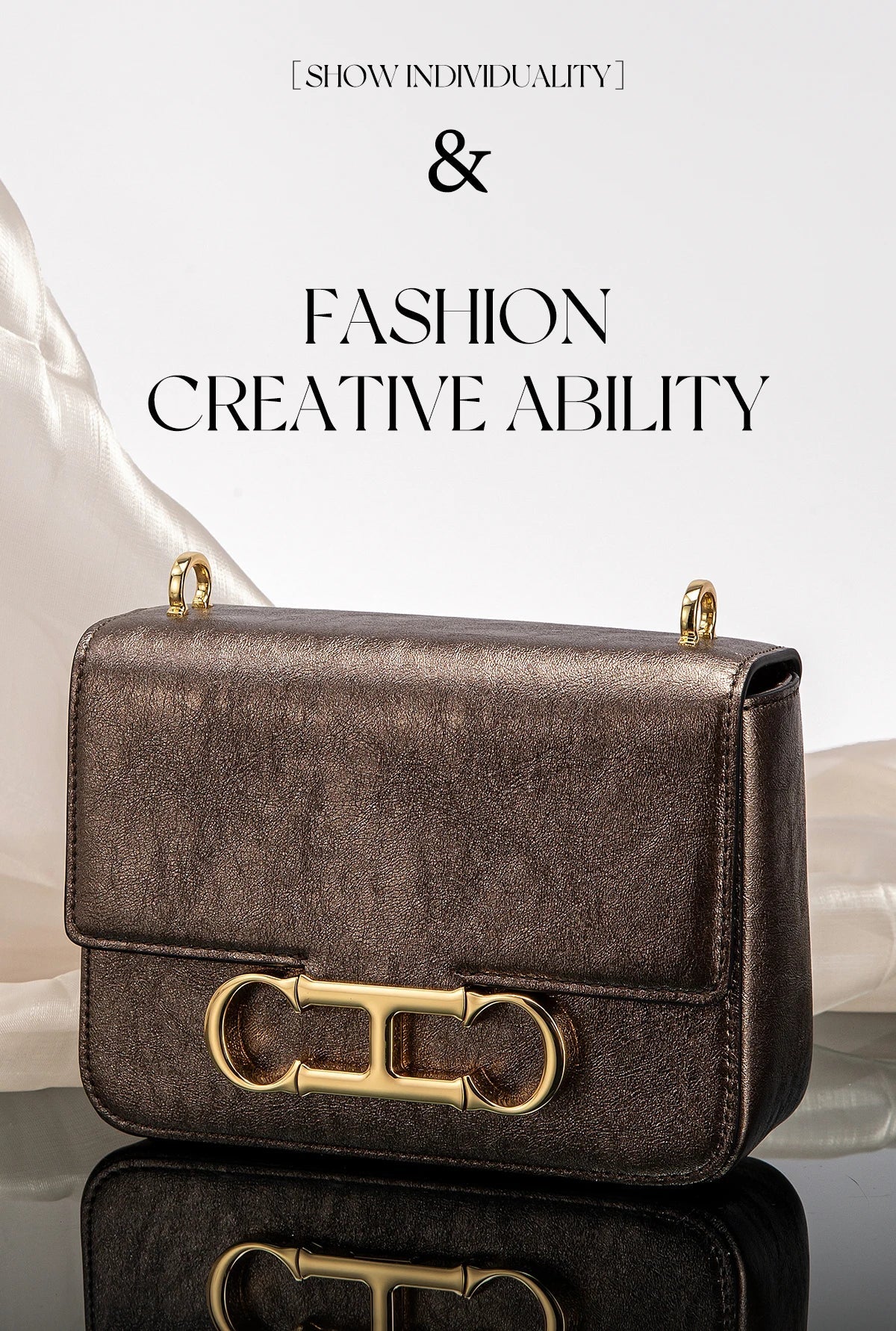 CHCH Women's Saddle Bag | Stylish Crossbody with Metal Texture - My Web Bazaar