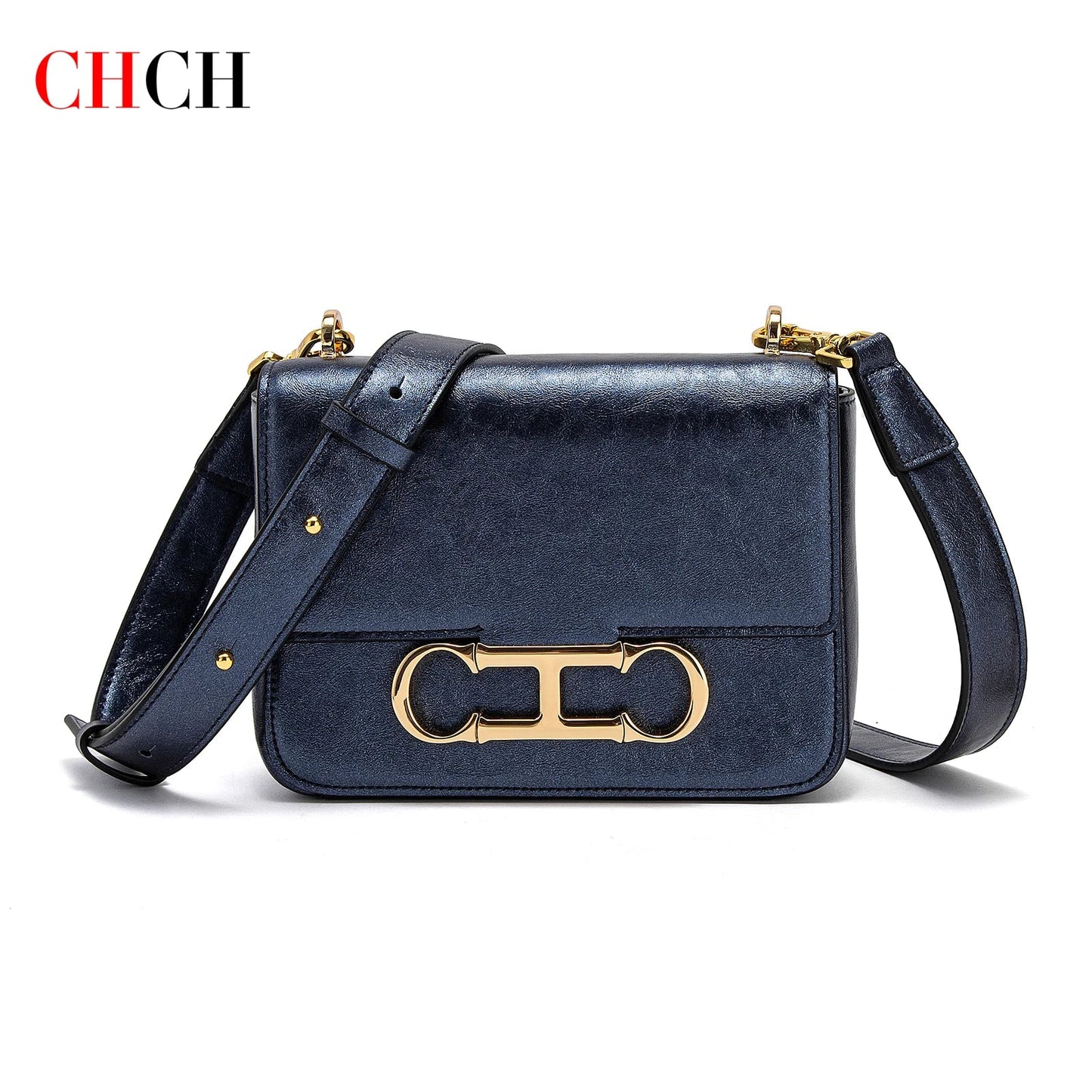 CHCH Women's Saddle Bag | Stylish Crossbody with Metal Texture - My Web Bazaar