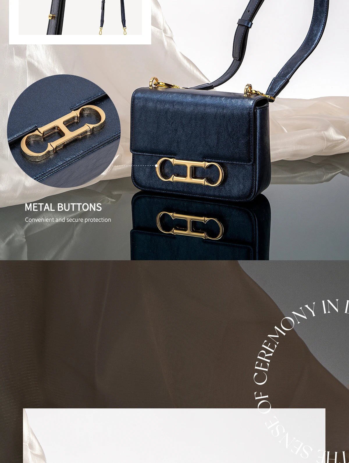 CHCH Women's Saddle Bag | Stylish Crossbody with Metal Texture - My Web Bazaar