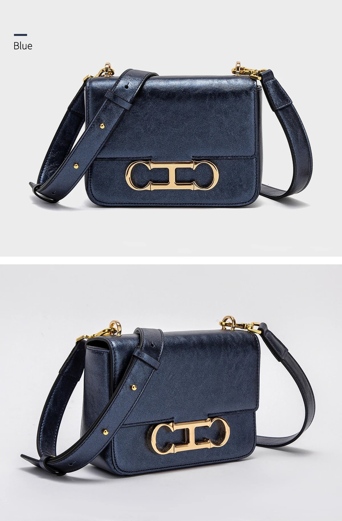 CHCH Women's Saddle Bag | Stylish Crossbody with Metal Texture - My Web Bazaar