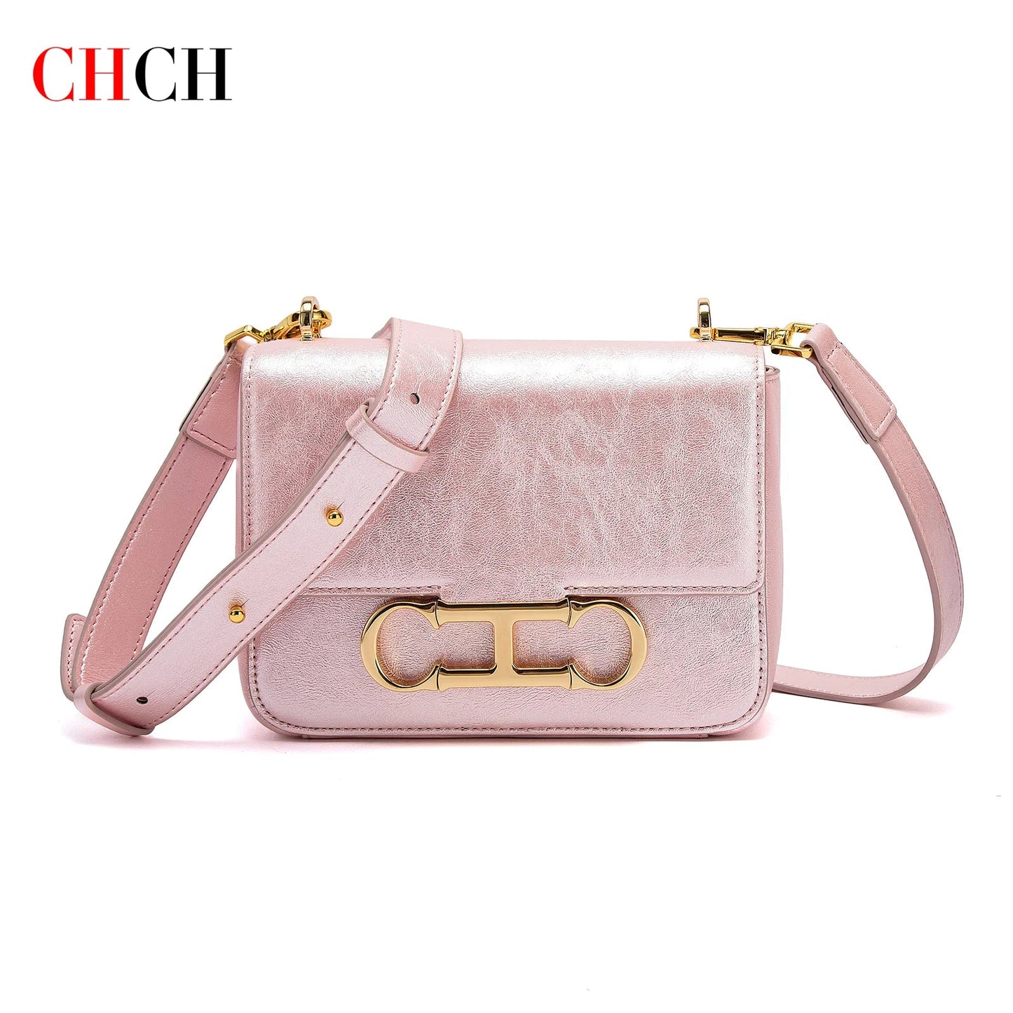 CHCH Women's Saddle Bag | Stylish Crossbody with Metal Texture - My Web Bazaar