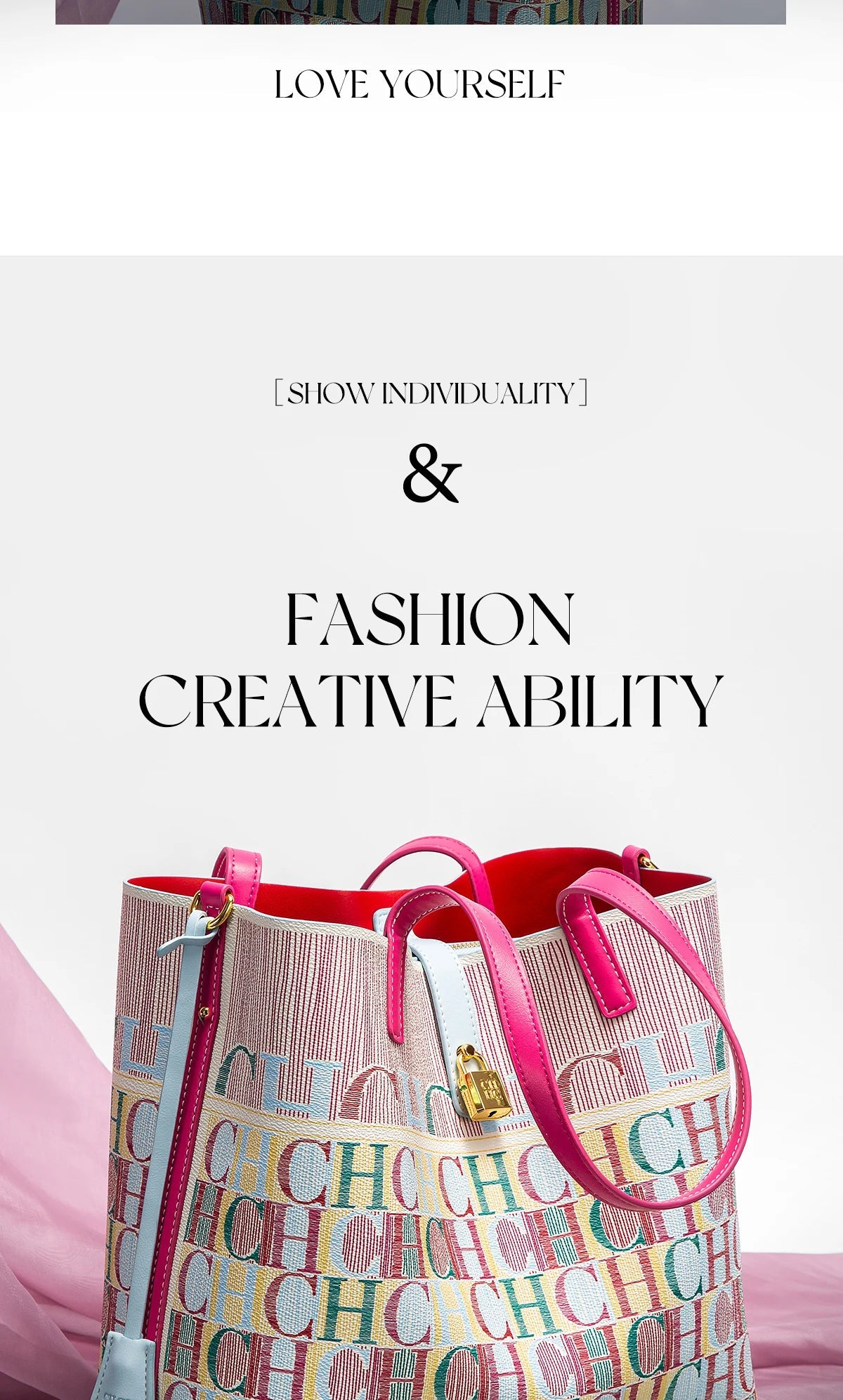 CHCH Women's Tote Bag Pink | Large Capacity for Moms - My Web Bazaar