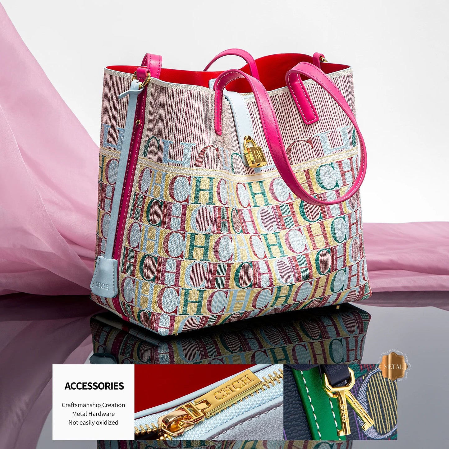 CHCH Women's Tote Bag Pink | Large Capacity for Moms - My Web Bazaar