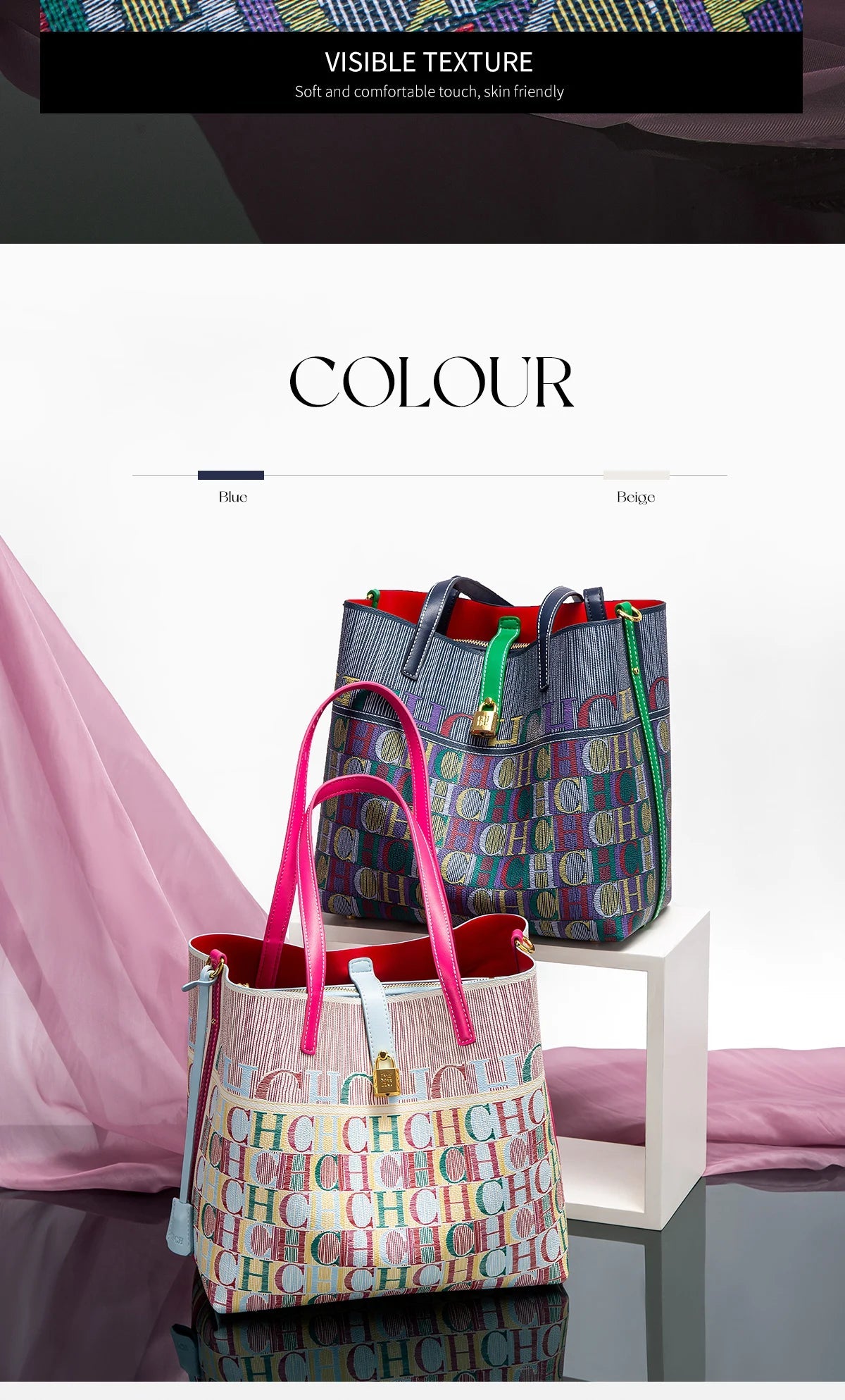CHCH Women's Tote Bag Pink | Large Capacity for Moms - My Web Bazaar