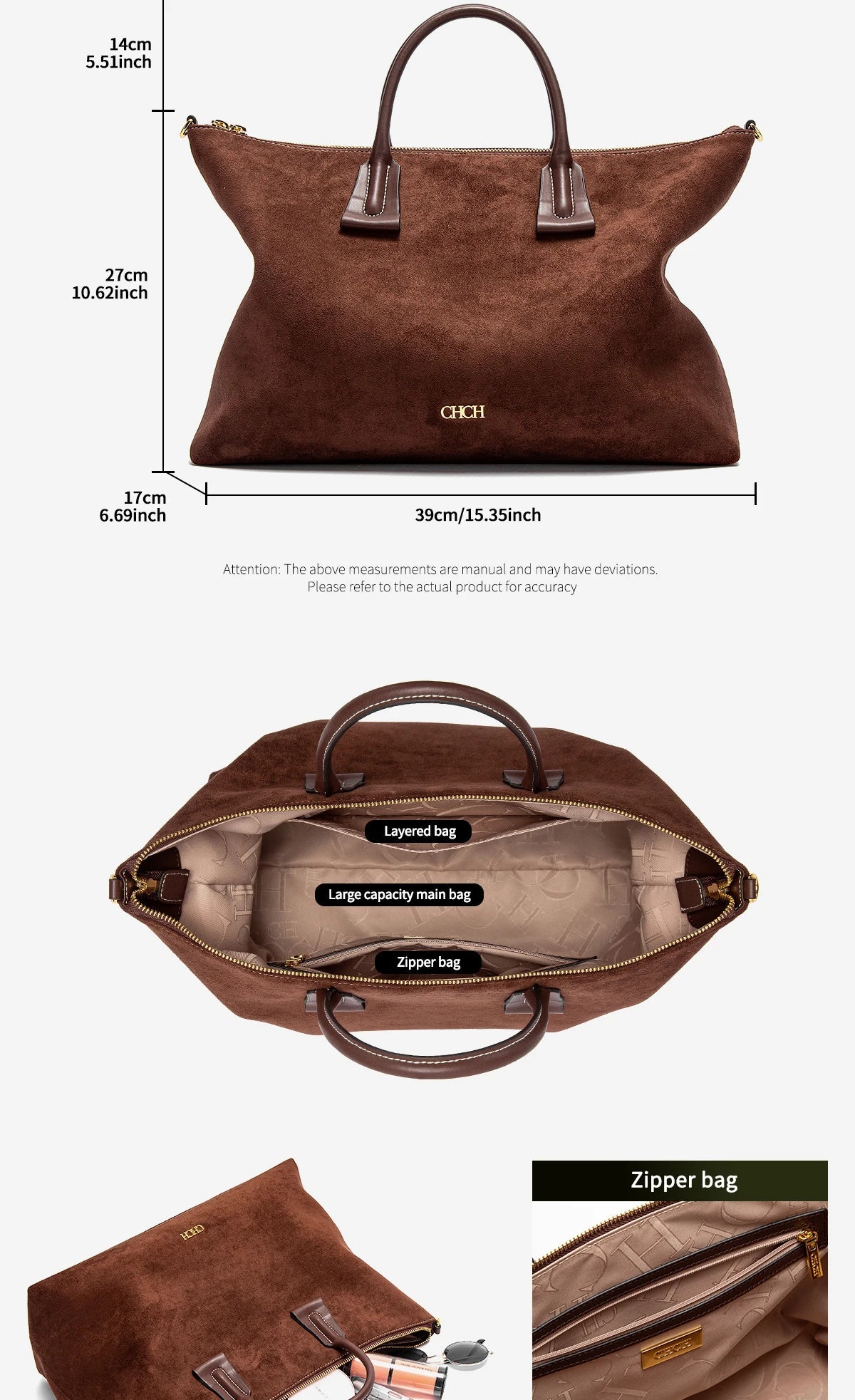 CHCH Women's Vintage Tote Bag | Large Capacity Crossbody Bag - My Web Bazaar
