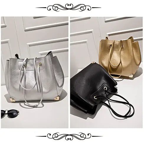 Class Appeal Handbags | Chic Vegan Leather in Gold, Platinum, Black - My Web Bazaar