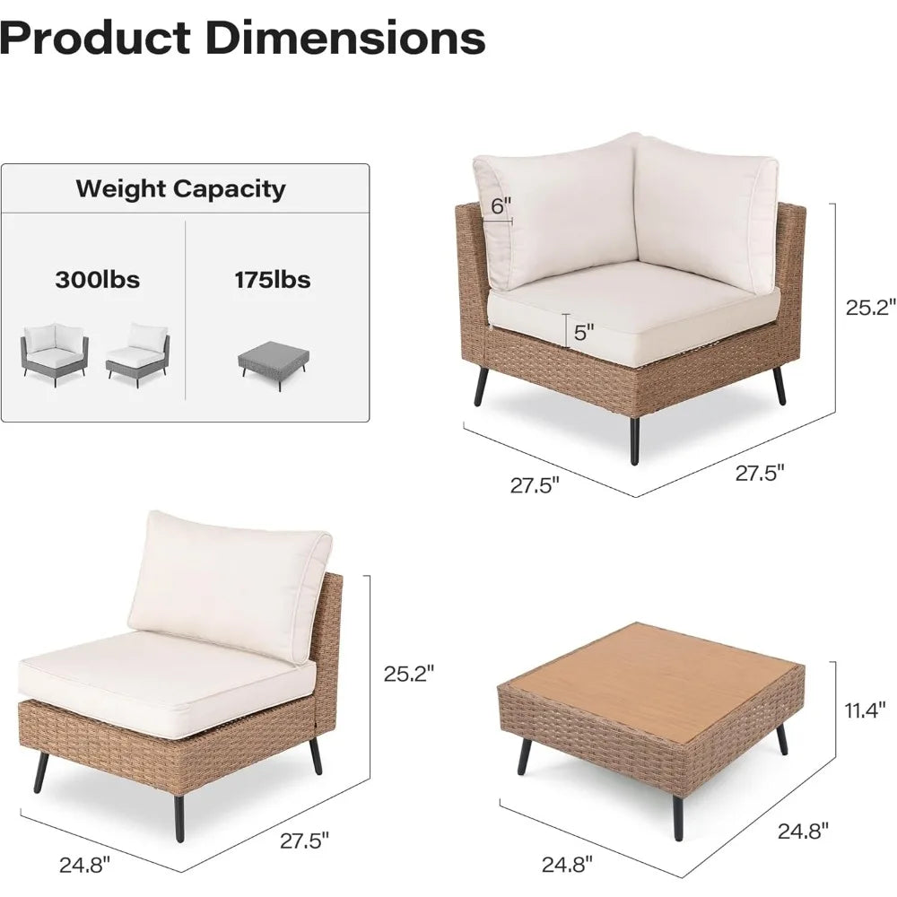 Modern outdoor sectional with modular seating