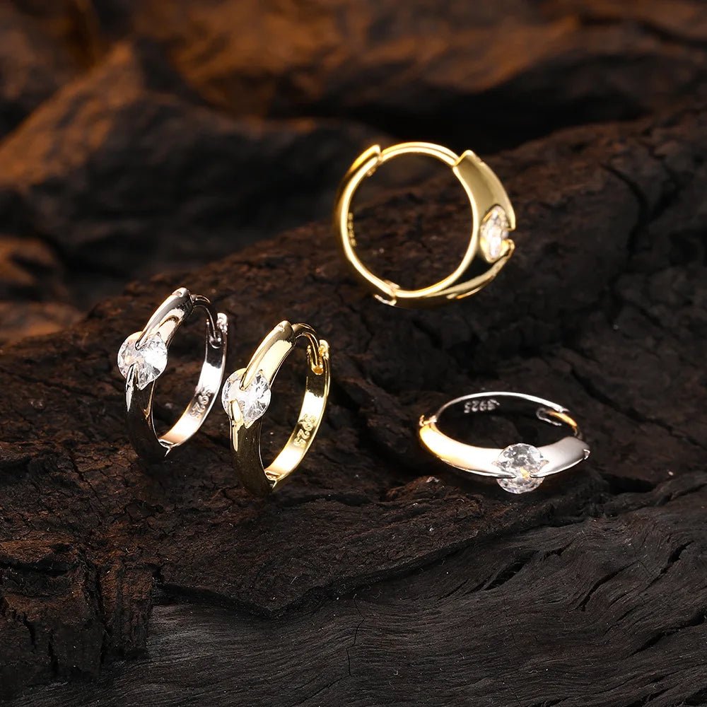 Elegant 925 Sterling Silver Crystal Hoop Earrings | Perfect Gift - My Web Bazaar