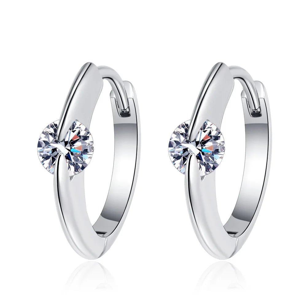 Elegant 925 Sterling Silver Crystal Hoop Earrings | Perfect Gift - My Web Bazaar