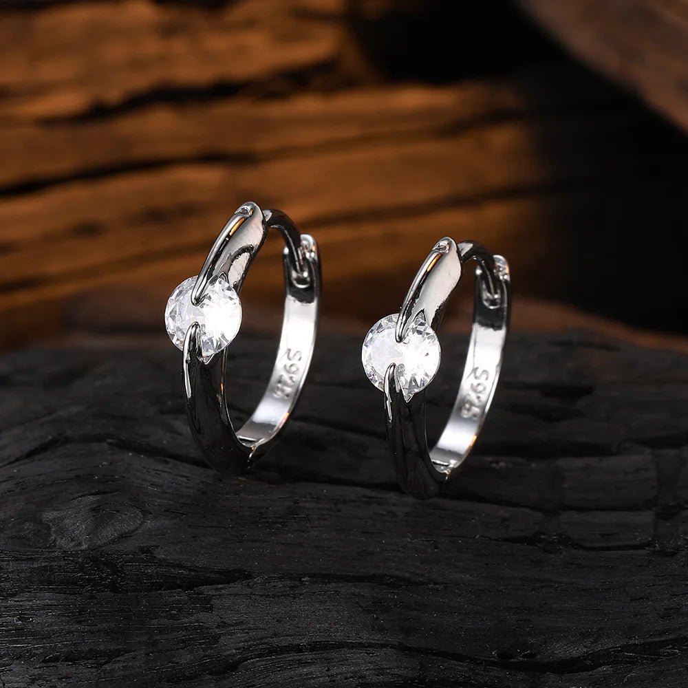 Elegant 925 Sterling Silver Crystal Hoop Earrings | Perfect Gift - My Web Bazaar