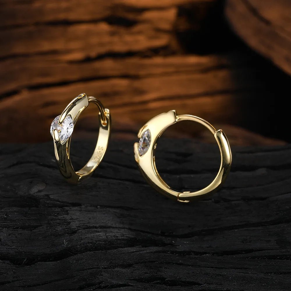 Elegant 925 Sterling Silver Crystal Hoop Earrings | Perfect Gift - My Web Bazaar