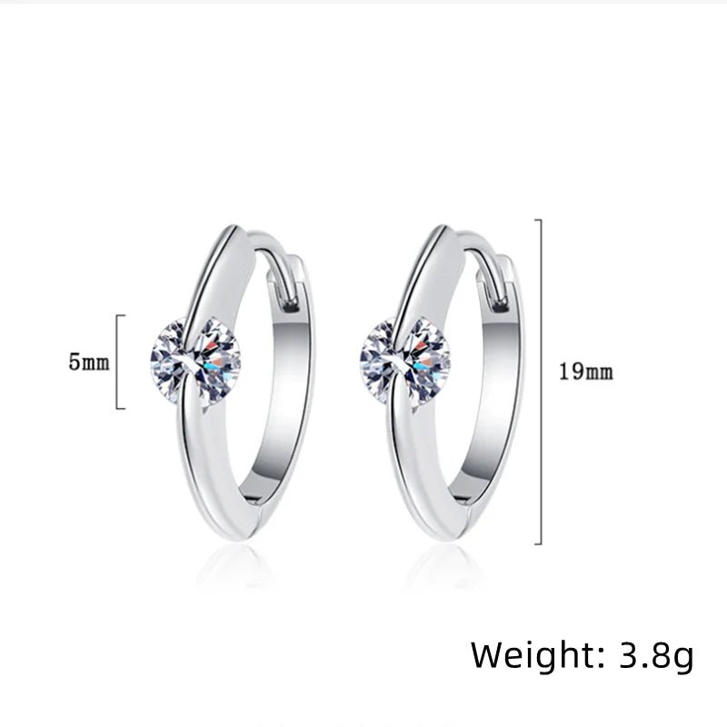 Elegant 925 Sterling Silver Crystal Hoop Earrings | Perfect Gift - My Web Bazaar