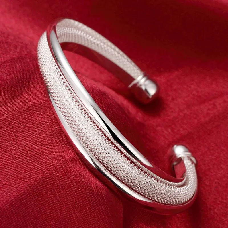 Elegant 925 Sterling Silver Reticulated Bracelet for Women - My Web Bazaar