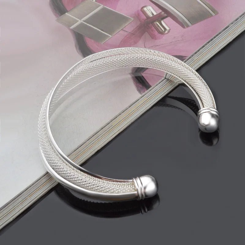 Elegant 925 Sterling Silver Reticulated Bracelet for Women - My Web Bazaar