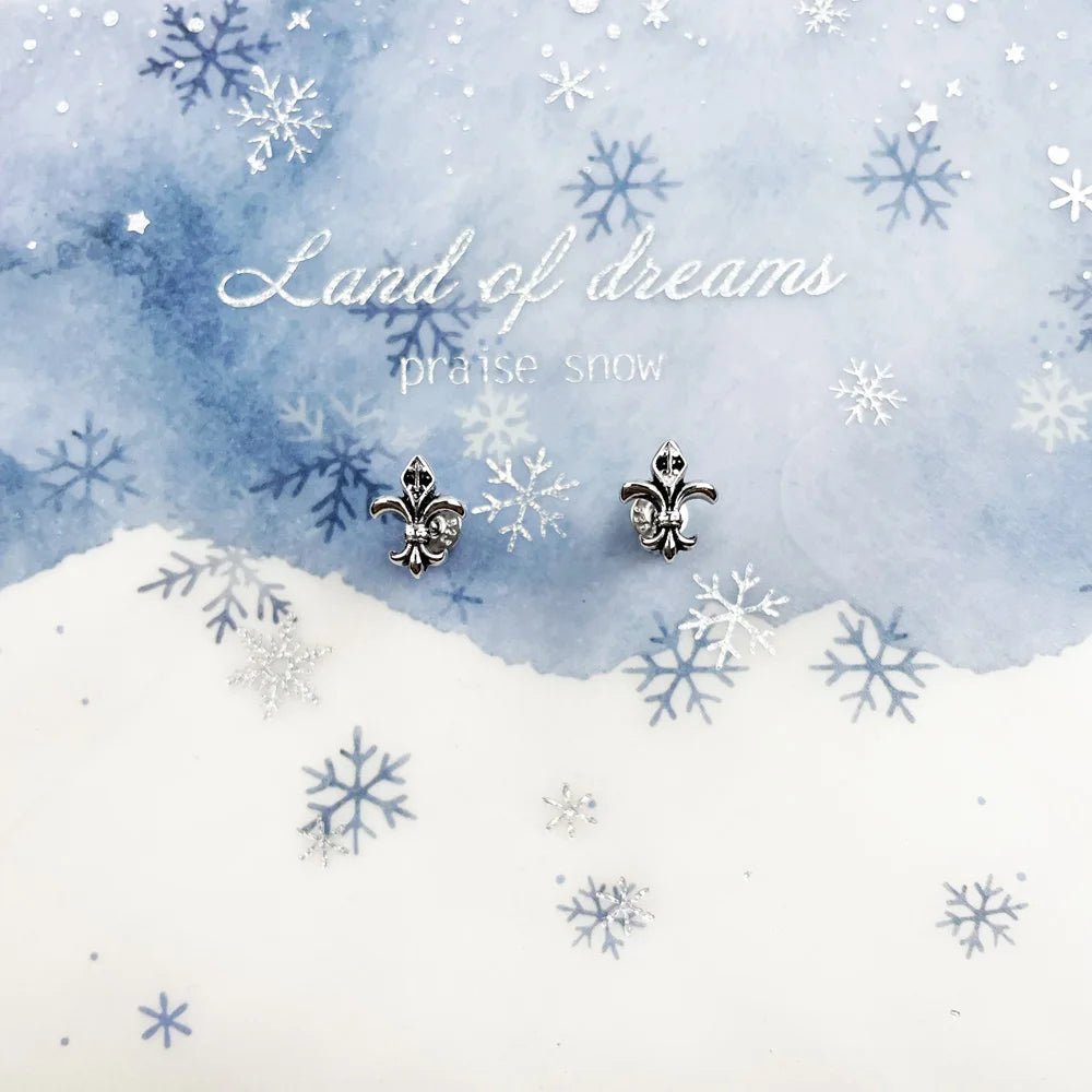 Elegant Fleur - de - lis Ear Studs | 925 Sterling Silver Jewelry - My Web Bazaar