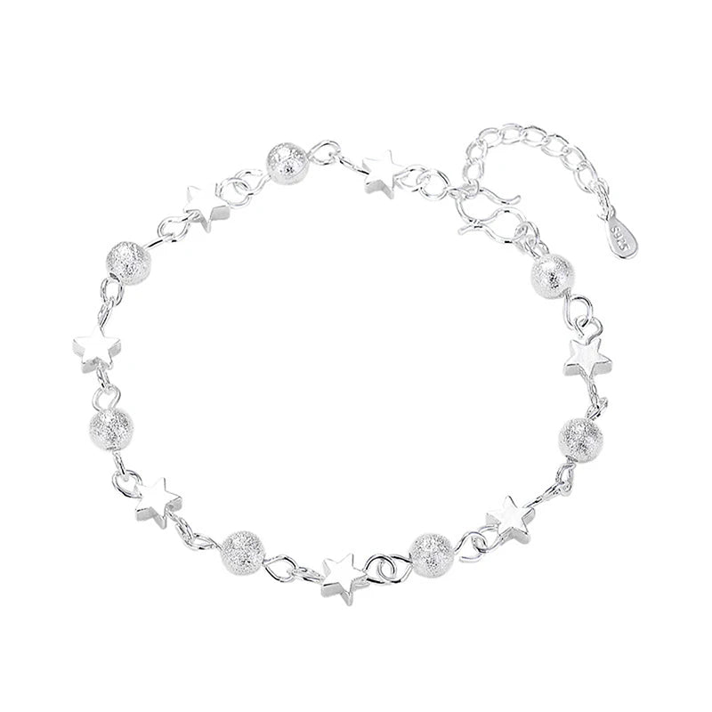 Elegant Silver Star Bracelet | Korean Fashion Jewelry for Women - My Web Bazaar