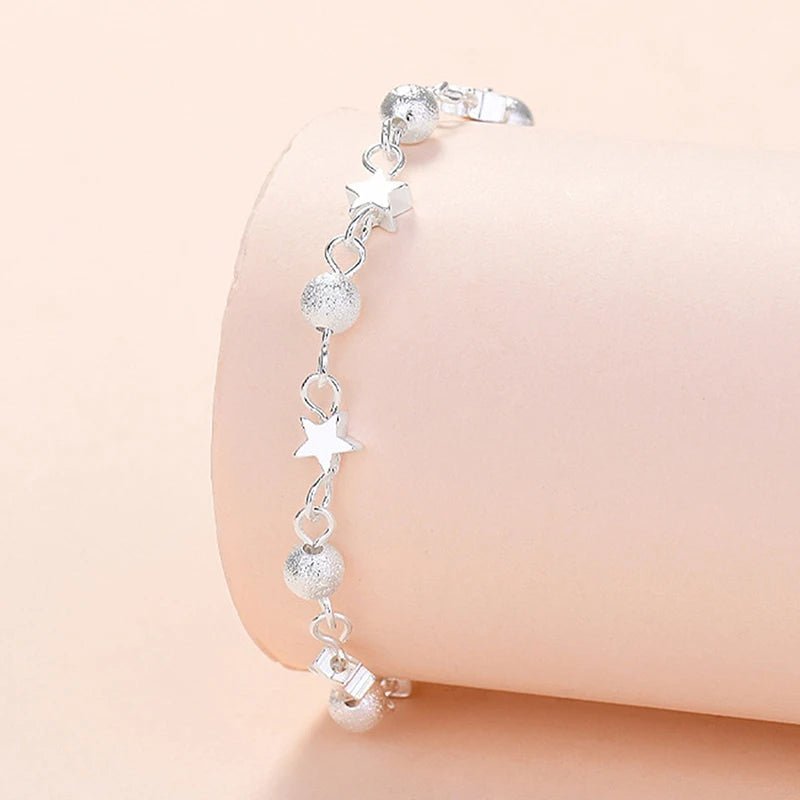 Elegant Silver Star Bracelet | Korean Fashion Jewelry for Women - My Web Bazaar