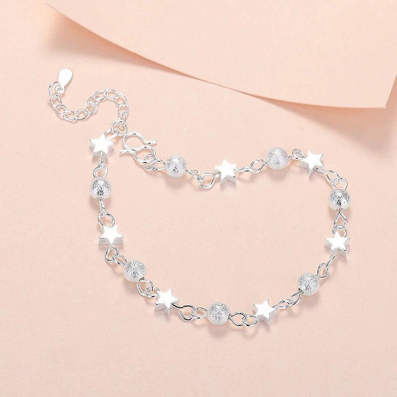 Elegant Silver Star Bracelet | Korean Fashion Jewelry for Women - My Web Bazaar
