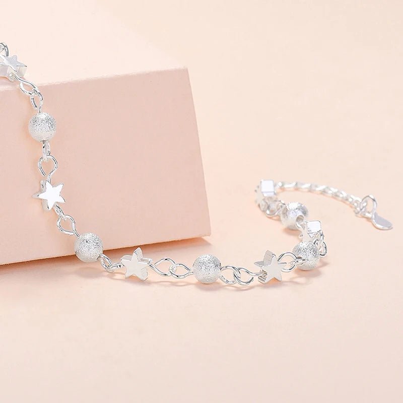 Elegant Silver Star Bracelet | Korean Fashion Jewelry for Women - My Web Bazaar