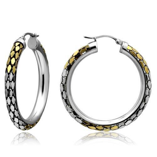 Elegant TK430 Gold+Rhodium Stainless Steel Earrings | Minimalist Design - My Web Bazaar