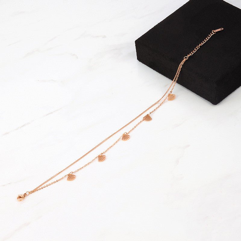 Elegant Women's Titanium Anklet | Stunning Gemstone Inlays - My Web Bazaar