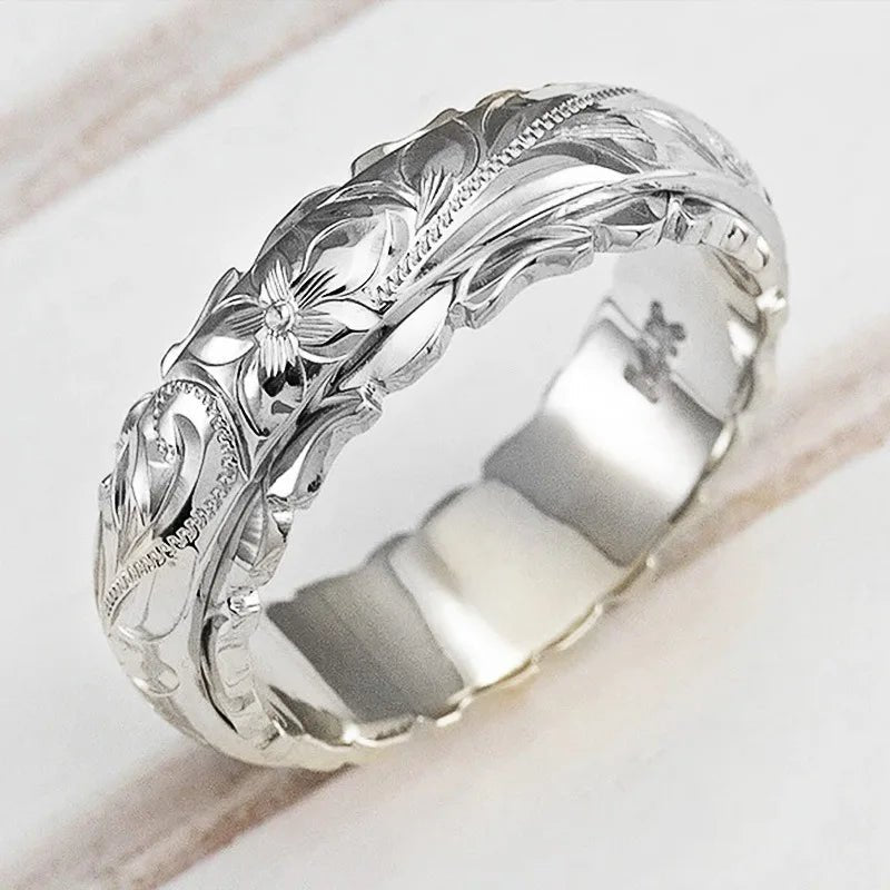 Elegant Yellow Gold Carved Rose Ring | Unisex 14k Jewelry - My Web Bazaar