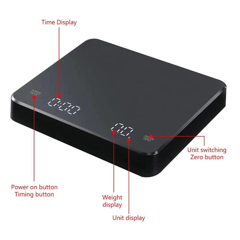 Espresso Kitchen Coffee Scale w/Smart Timer | Precision Brew Tool - My Web Bazaar