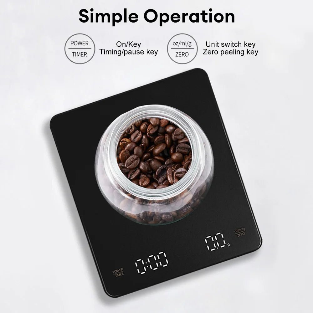 Espresso Kitchen Coffee Scale w/Smart Timer | Precision Brew Tool - My Web Bazaar