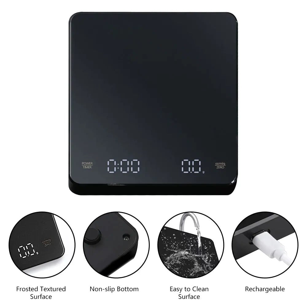 Espresso Kitchen Coffee Scale w/Smart Timer | Precision Brew Tool - My Web Bazaar