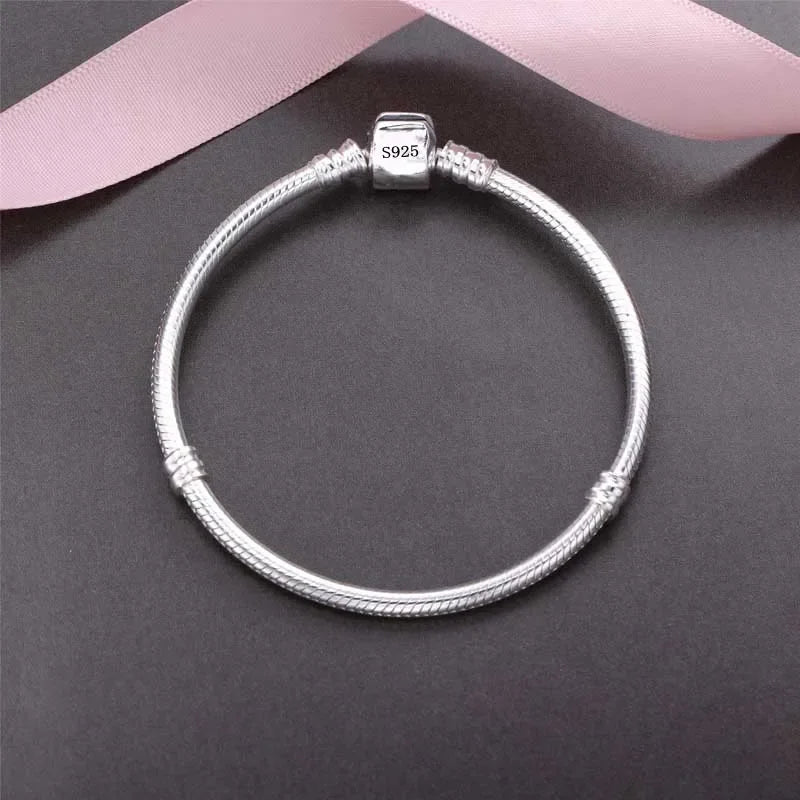 Handmade 925 Sterling Silver Charm Bracelet | Smooth Snake Design - My Web Bazaar