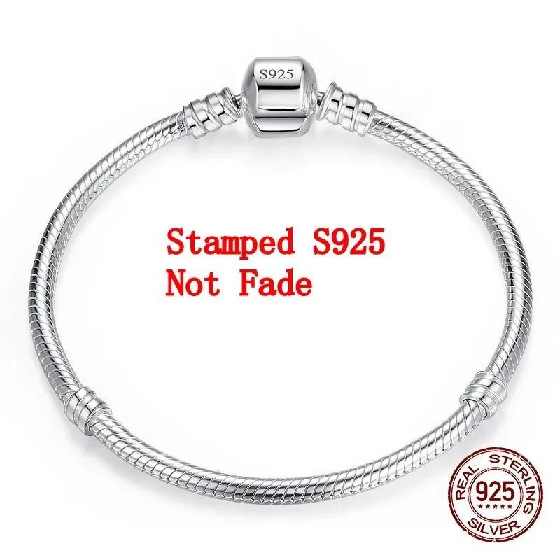 Handmade 925 Sterling Silver Charm Bracelet | Smooth Snake Design - My Web Bazaar