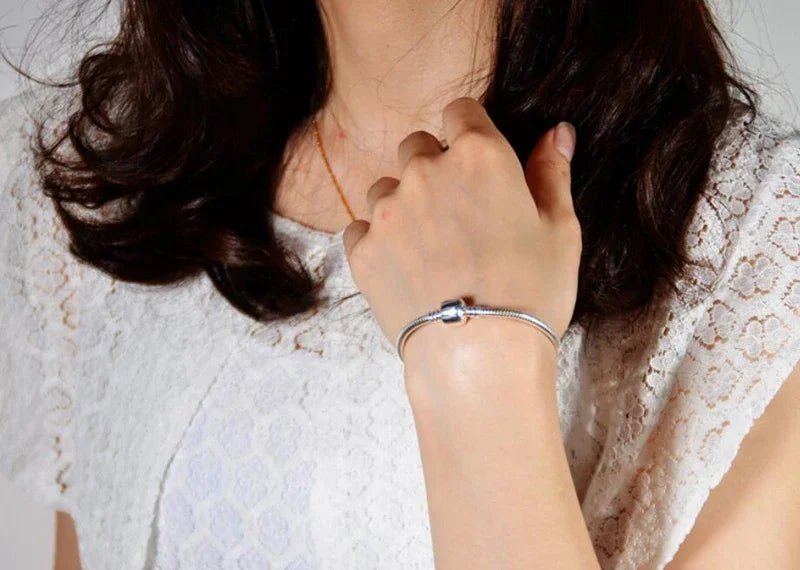 Handmade 925 Sterling Silver Charm Bracelet | Smooth Snake Design - My Web Bazaar