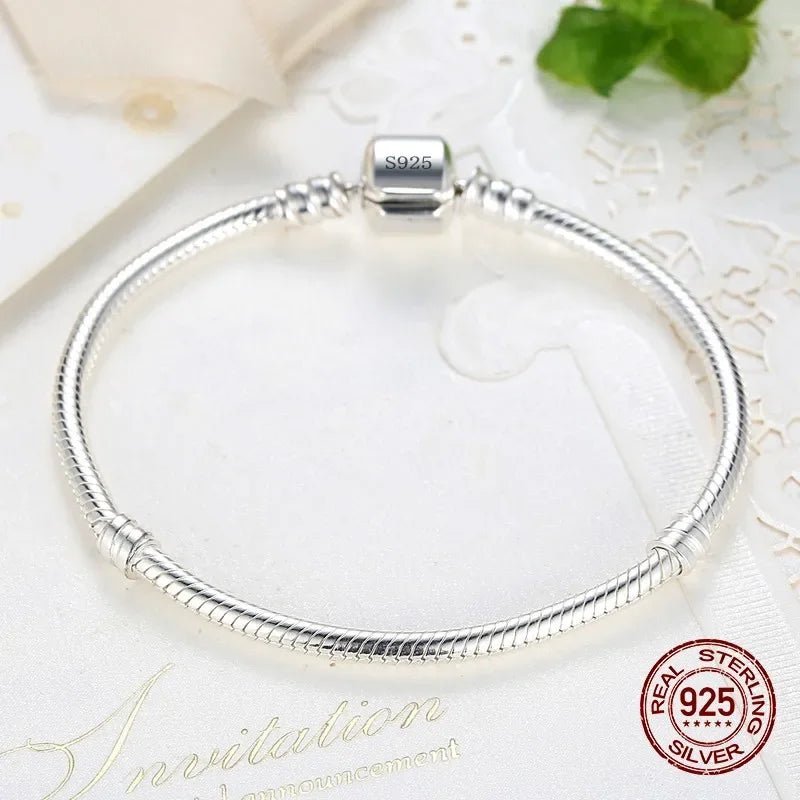 Handmade 925 Sterling Silver Charm Bracelet | Smooth Snake Design - My Web Bazaar