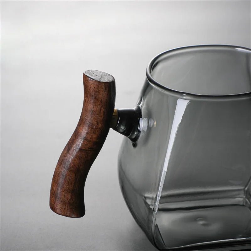 Japanese Style Wooden Handle Glass Teapot With Infuser Heated Resistant Brewing Tea Pot Kung Fu Puer Tea Scented Glass Kettle - My Web Bazaar