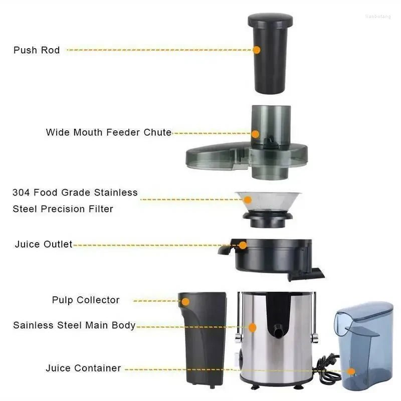 Juicer Machine Orange Juicer Big Mouth for Whole Fruits and Vegetable Juice Extractor with 2 Speeds Easy to Clean - My Web Bazaar