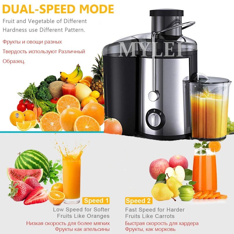 Juicer Machine Orange Juicer Big Mouth for Whole Fruits and Vegetable Juice Extractor with 2 Speeds Easy to Clean - My Web Bazaar