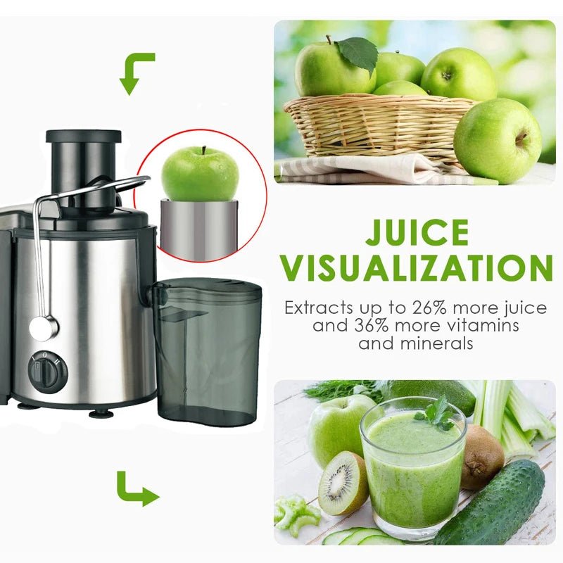 Juicer Machine Orange Juicer Big Mouth for Whole Fruits and Vegetable Juice Extractor with 2 Speeds Easy to Clean - My Web Bazaar