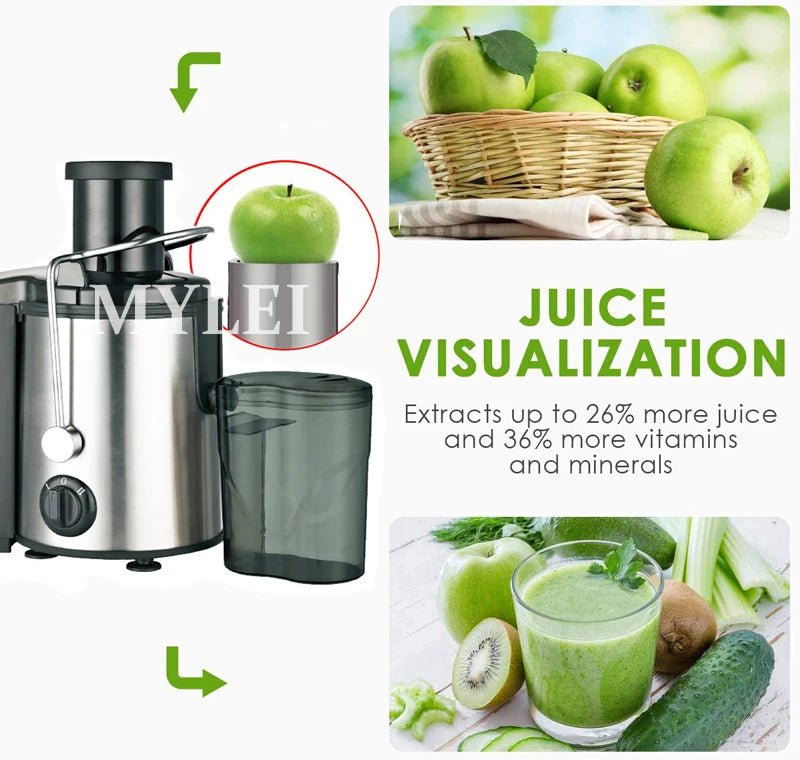 Juicer Machine Orange Juicer Big Mouth for Whole Fruits and Vegetable Juice Extractor with 2 Speeds Easy to Clean - My Web Bazaar