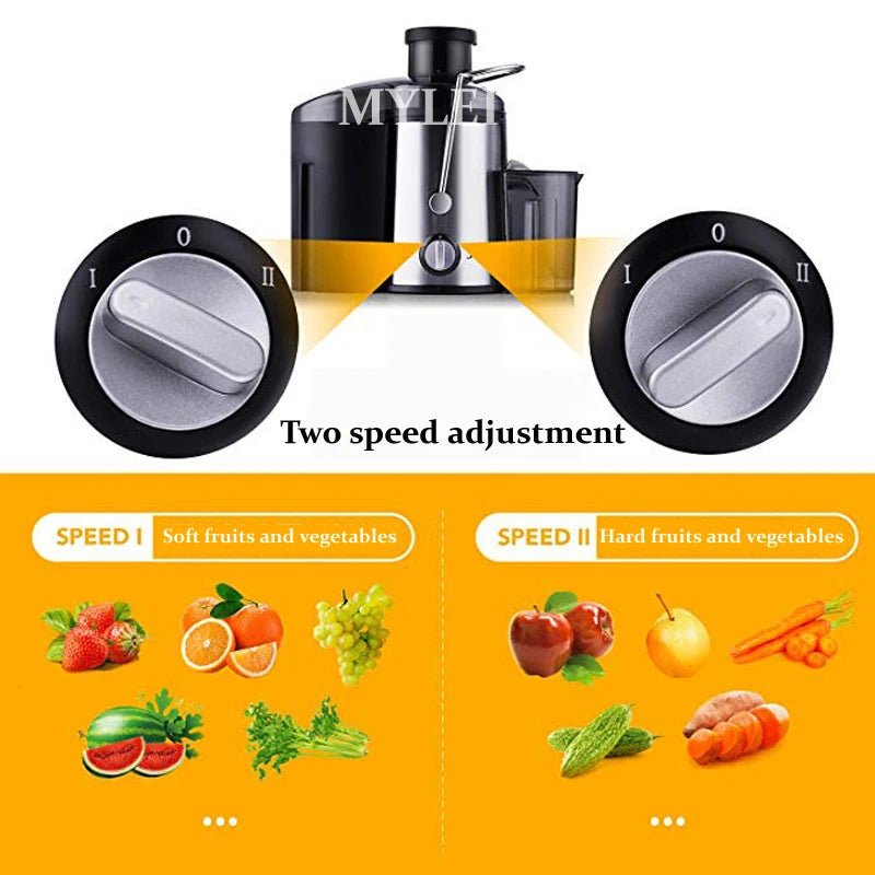 Juicer Machine Orange Juicer Big Mouth for Whole Fruits and Vegetable Juice Extractor with 2 Speeds Easy to Clean - My Web Bazaar