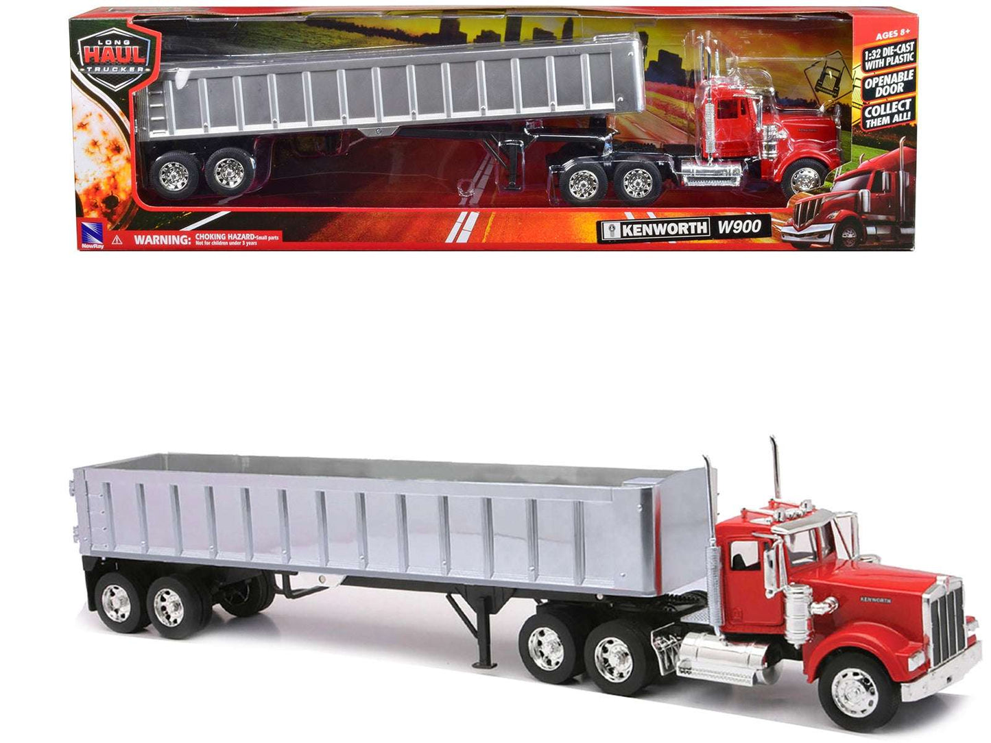 Kenworth W900 Dump Truck | Red Chrome Diecast Model 1/32 - My Web Bazaar